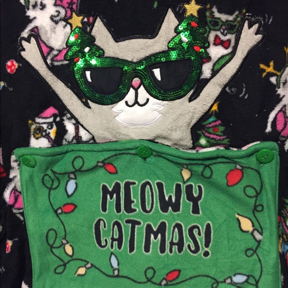 Men/Women Christmas Pajamas Cats Partying Pjs - Picture 7 of 8
